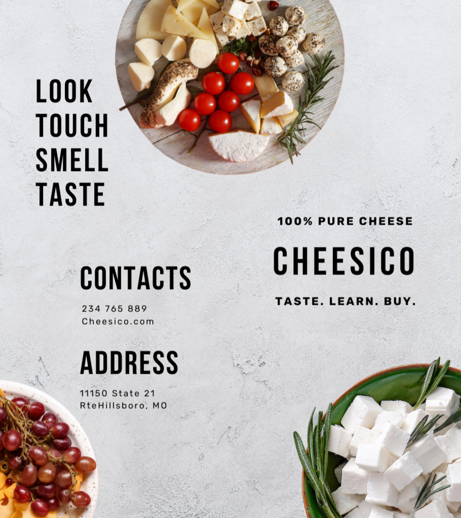 Tasting Announcement with Snacks on Plates Brochure 9x8in Bi-fold – шаблон для дизайну