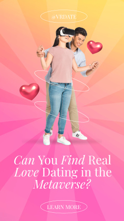 Plantilla de diseño de Virtual Reality Dating Promotion with Young Couple Instagram Story 