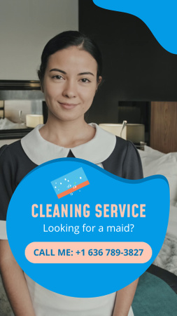 Magas szintű szobalány takarítási szolgáltatás TikTok Video tervezősablon