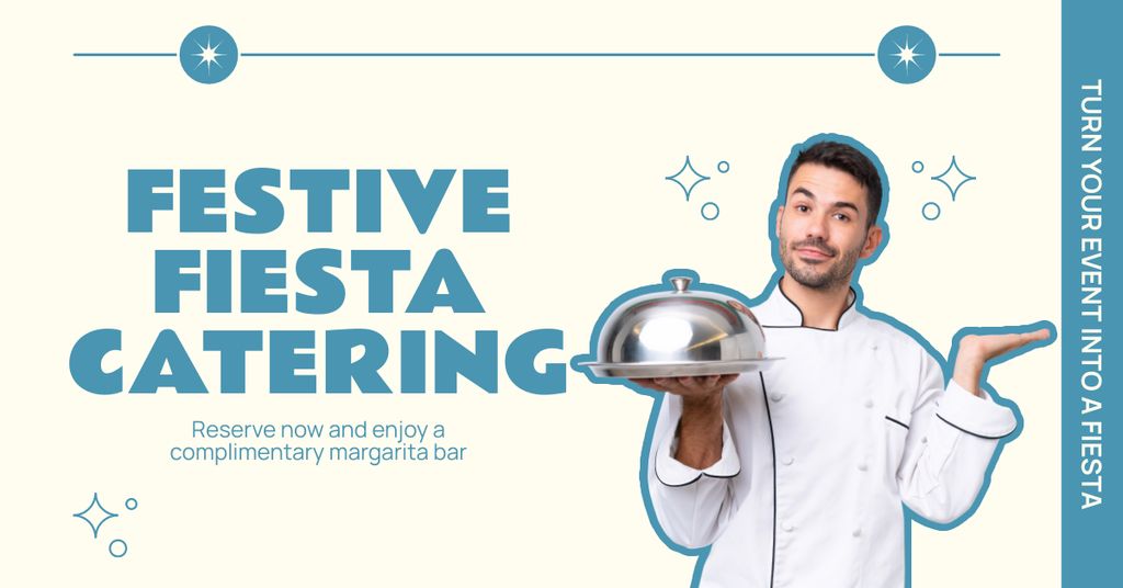 Unforgettable Catering Offerings with Festive Fiesta Facebook AD Πρότυπο σχεδίασης