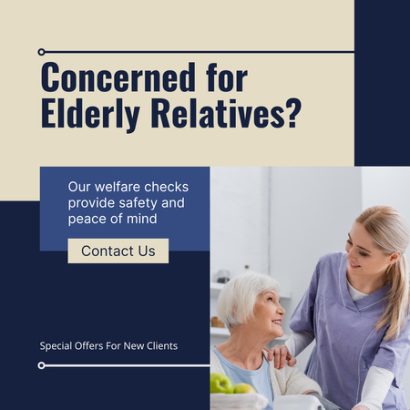 Security Services and Care for Elderly People Instagram Design Template