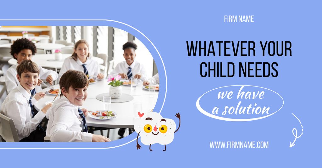 Platilla de diseño Healthy School Meals With Slogan Promotion Facebook AD