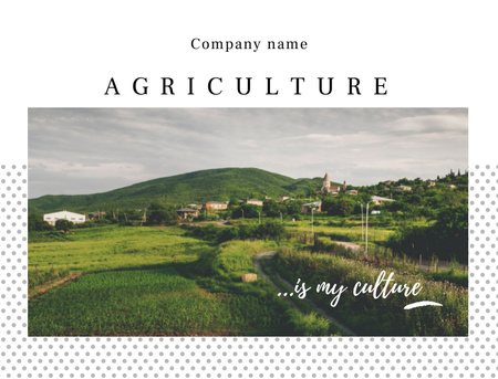 Agricultural Farms In Country Landscape Postcard 4.2x5.5in Design Template