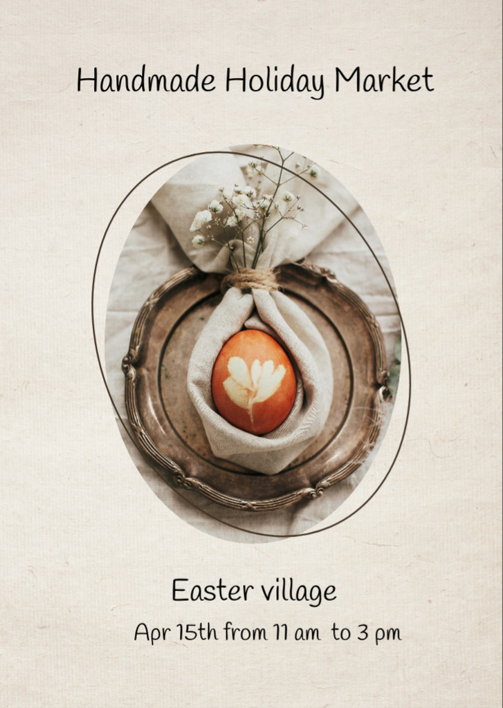 Easter Village Promoting Handmade Holiday Market Flyer A6 – шаблон для дизайна