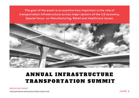 Annual Infrastructure Transportation Summit With Highways In Summer Poster B2 Horizontal Design Template