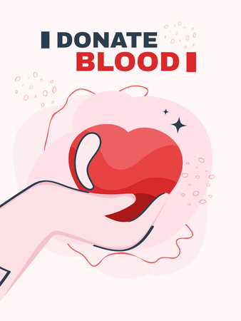 Blood Donation during War in Ukraine Poster US Design Template