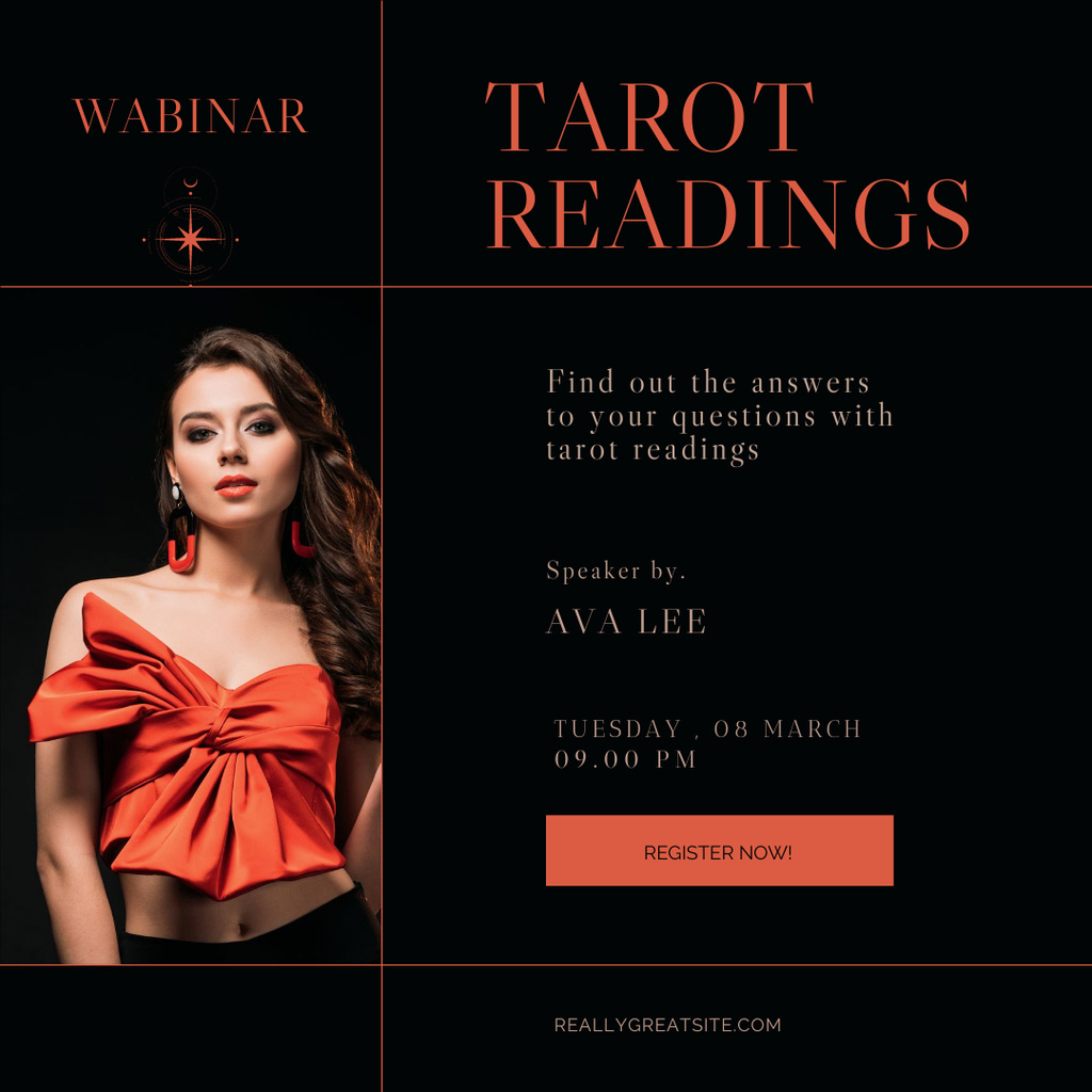 Modèle de visuel Taro Reading Webinar on Black - Instagram