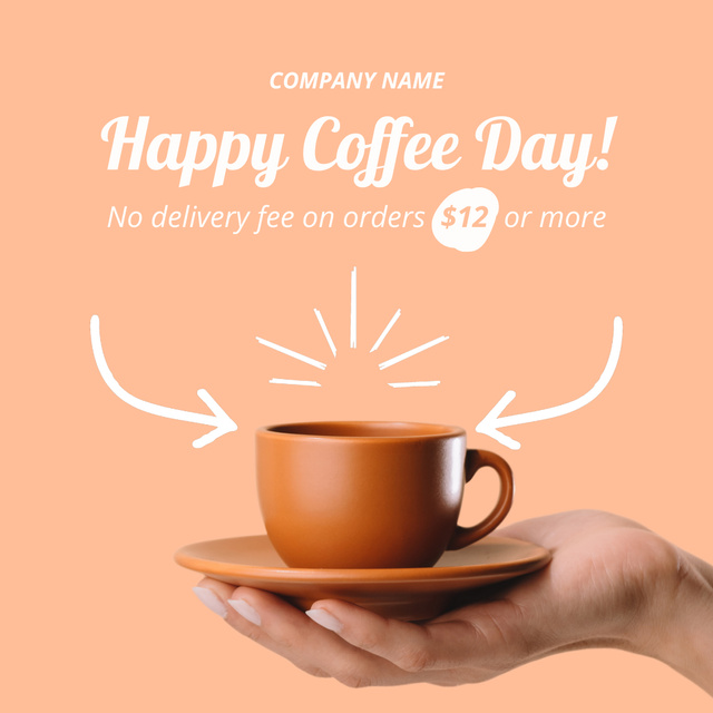 Clay Coffee Cup with Saucer Animated Post Design Template