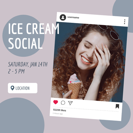 Designvorlage Street Food Ad mit leckerem süßem Eis für Instagram