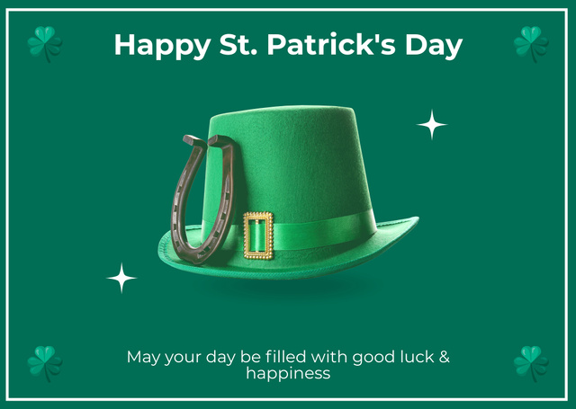 Sending You My Best Wishes for a Truly Memorable St. Patrick's Day Card Design Template