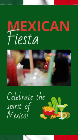 Mexican Fiesta With Cocktails In Bar Offer Instagram Video Story Design Template