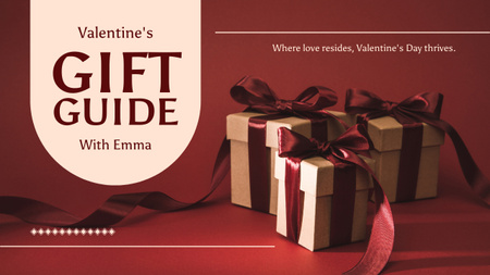 Essential Valentine's Presents Guide With Vlogger Youtube Thumbnail Design Template