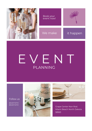Event Planning Service Announcement Poster Design Template