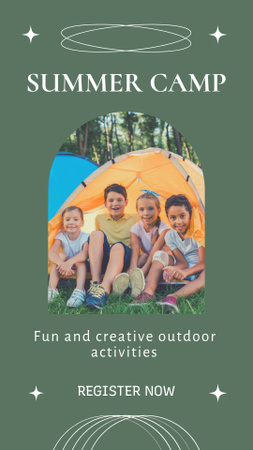 Designvorlage Summer Camp Offer for Children für Instagram Story