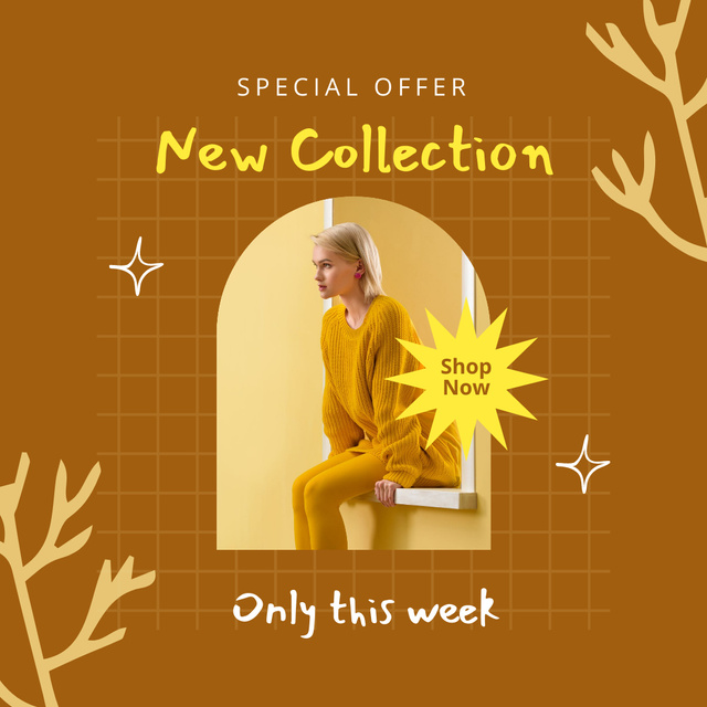 Ontwerpsjabloon van Instagram van New Fashion Female Collection Sale Ad