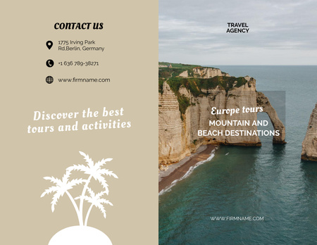 Travel Tour Offer with Beautiful Hill Brochure 8.5x11in Bi-fold Design Template