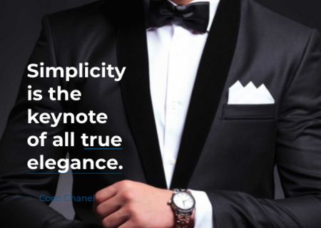 Fashion Quote with Man in Formal Wear Card Modelo de Design