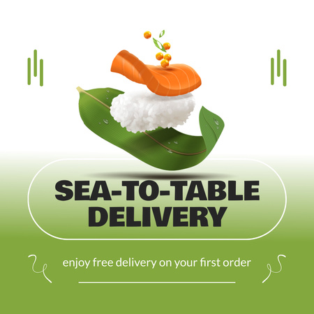 Oferta de serviço de entrega do mar à mesa Animated Post Modelo de Design