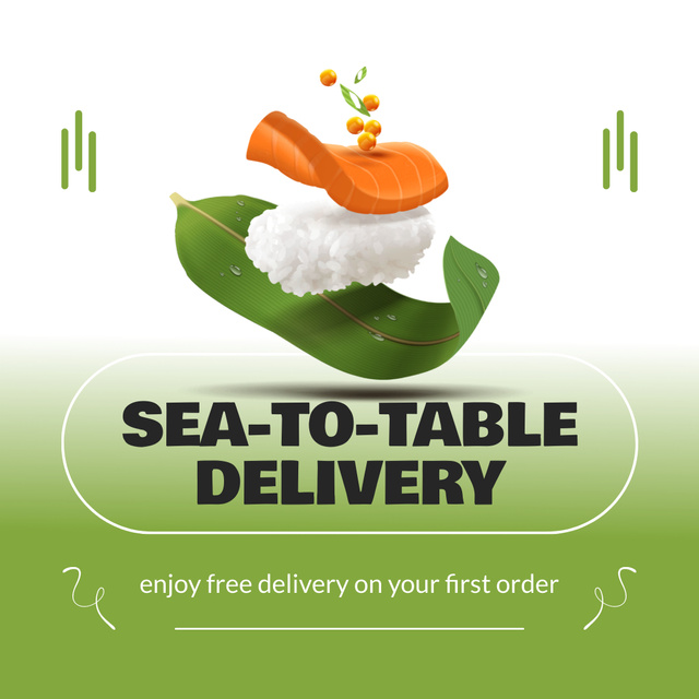 Sea-to-Table Delivery Service Offer Animated Postデザインテンプレート