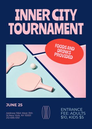 Designvorlage Table Tennis Tournament Announcement für Invitation