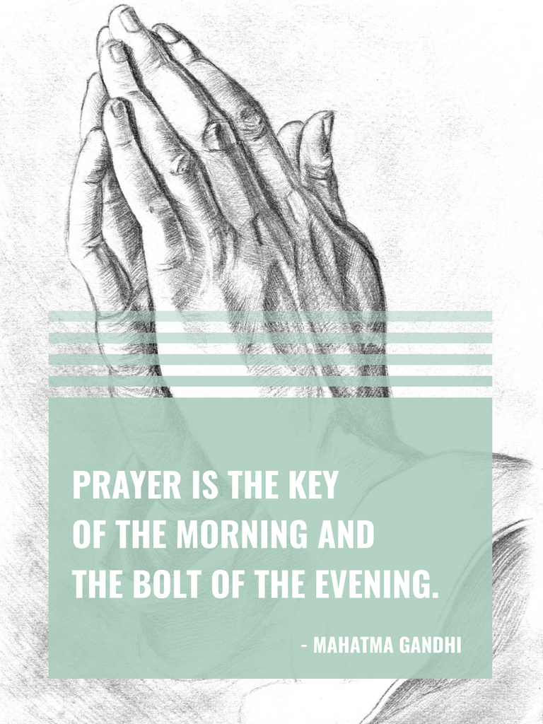 Szablon projektu Religion Invitation with Hands in Prayer Poster US