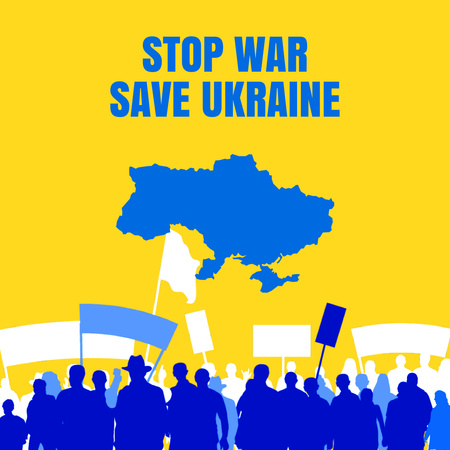 Motiváció a háború leállítására és Ukrajna megmentésére Instagram tervezősablon