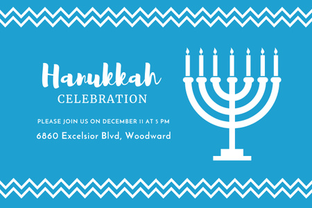 Designvorlage Invitation to Hanukkah celebration für Poster 24x36in Horizontal