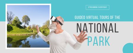 Ontwerpsjabloon van Twitch Profile Banner van Virtuele rondleidingen nationaal park