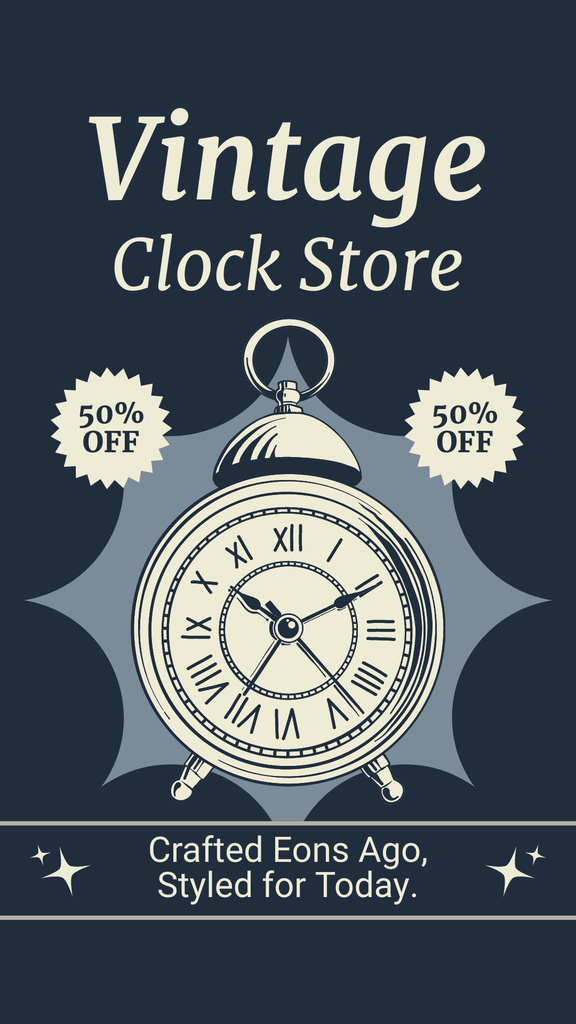 Classic Alarm Clock At Reduced Price Offer Instagram Story Modelo de Design