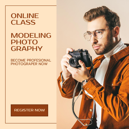 Modeling Photography Virtual Class Instagram Design Template