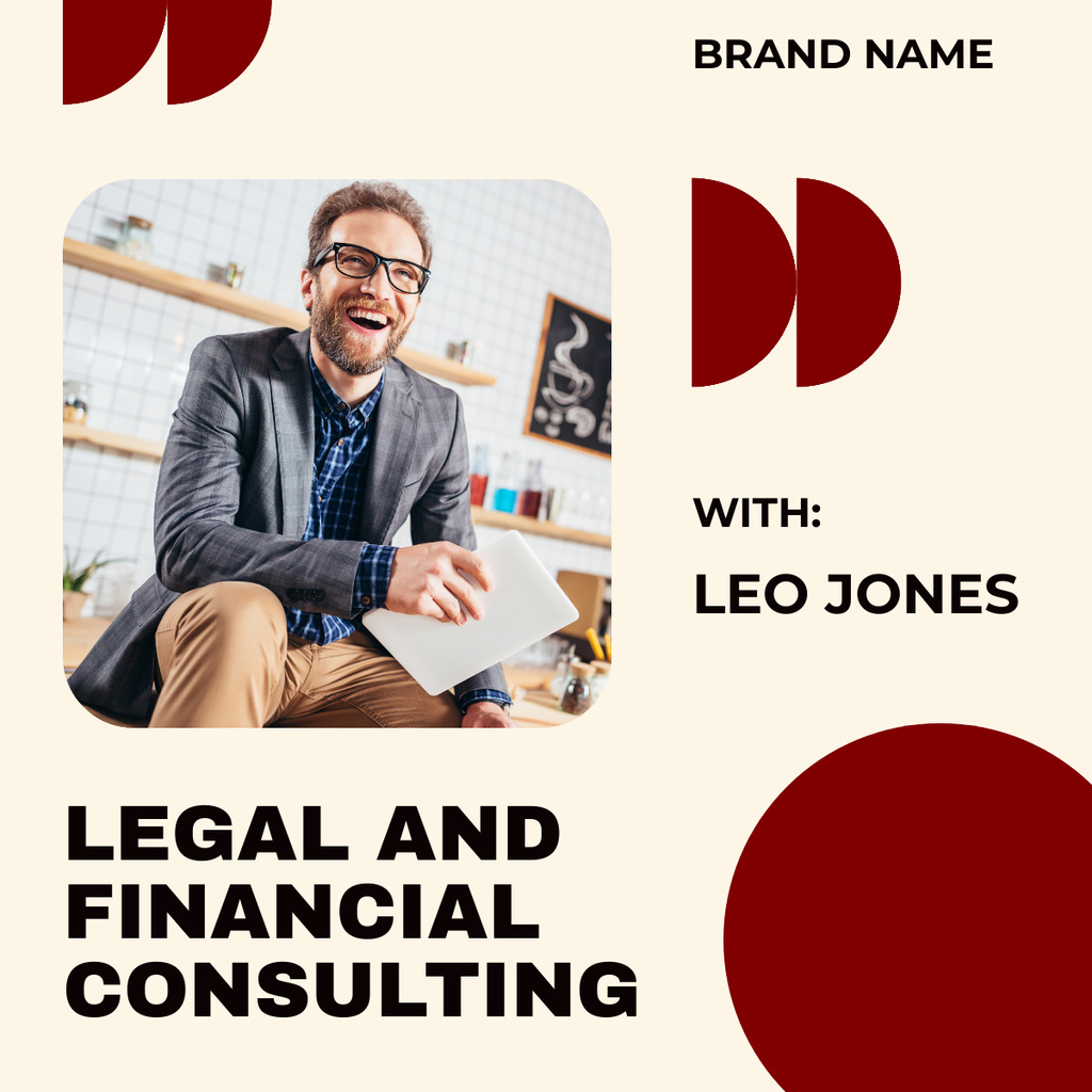 Services of Legal and Financial Business Consulting LinkedIn post tervezősablon