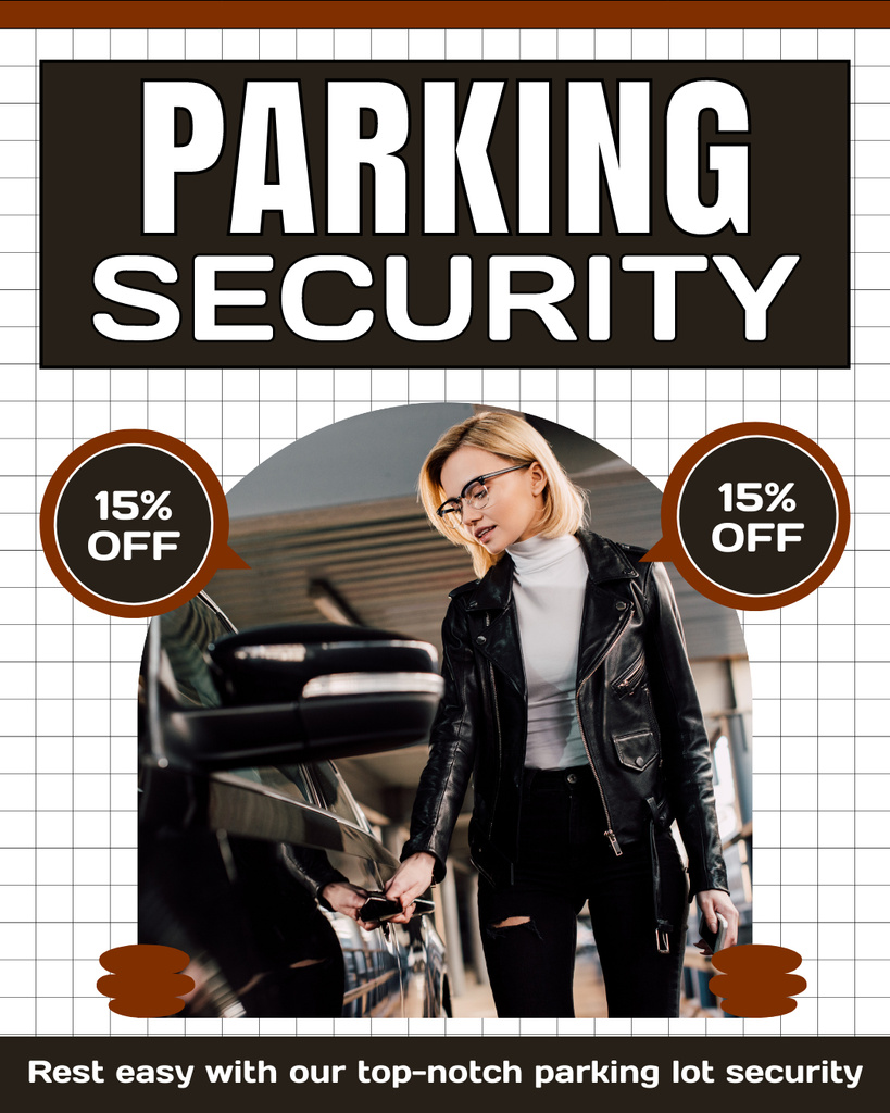Template di design Offer Discounts on Security Parking Instagram Post Vertical