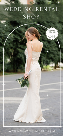 Designvorlage Wedding Dresses Rental Offer with Gorgeous Bride für Snapchat Geofilter
