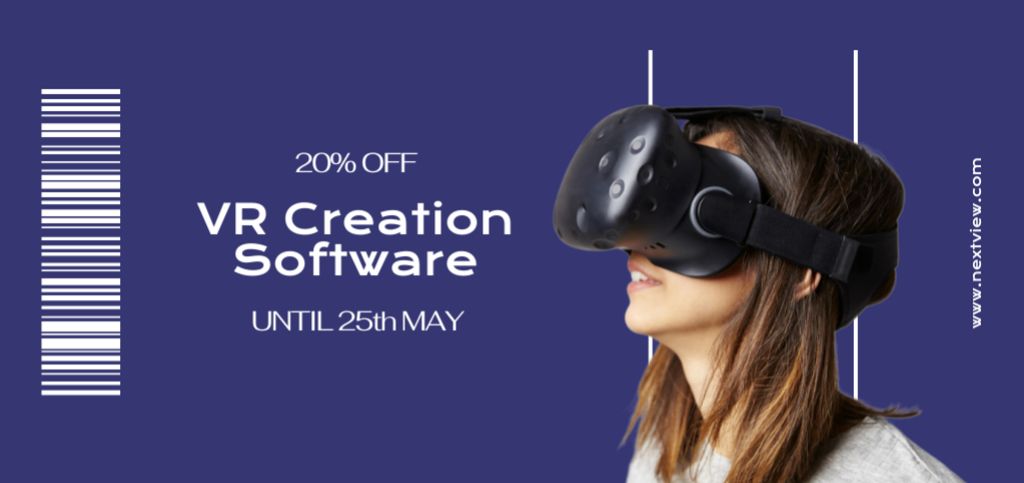 Template di design Offer of VR Creation Software Coupon Din Large