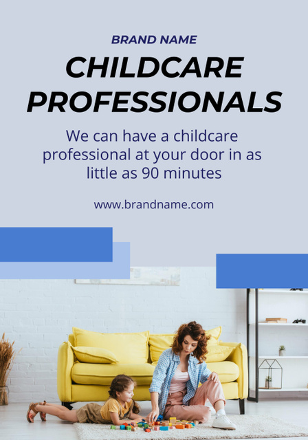 Nurturing Childcare Assistance Proposal Poster 28x40in Πρότυπο σχεδίασης