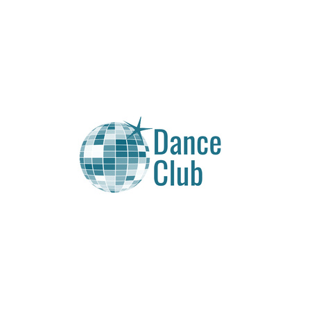 Plantilla de diseño de Anuncio de club de baile con bola de discoteca giratoria brillante Animated Logo 