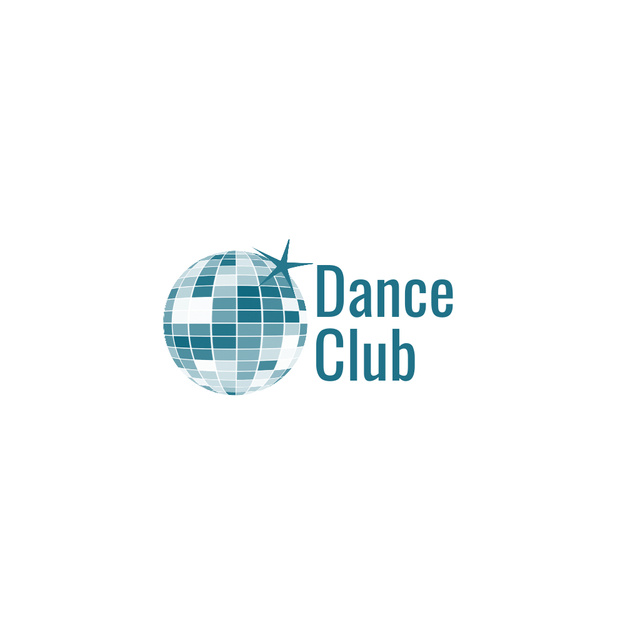 Designvorlage Ad of Dance Club with Bright Rotating Disco Ball für Animated Logo