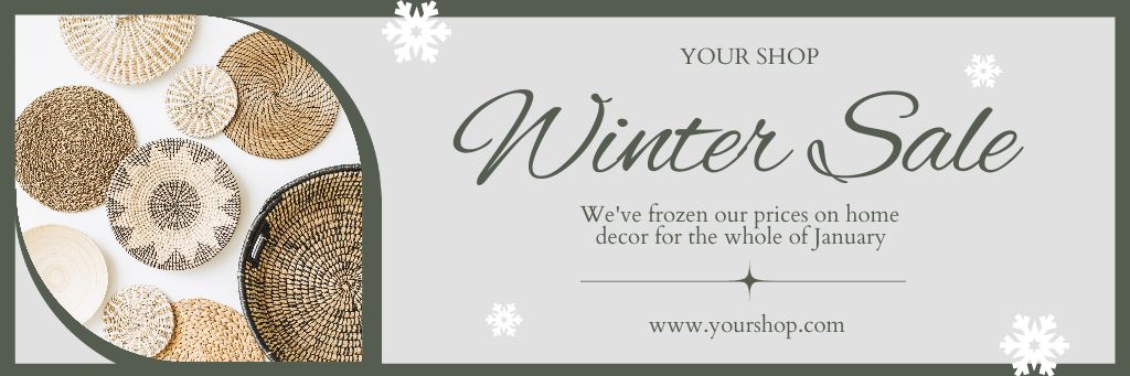 Sale of Winter Home Decoration Email header – шаблон для дизайна
