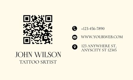 Exclusive Design Tattoos In Studio Business Card 91x55mm Tasarım Şablonu