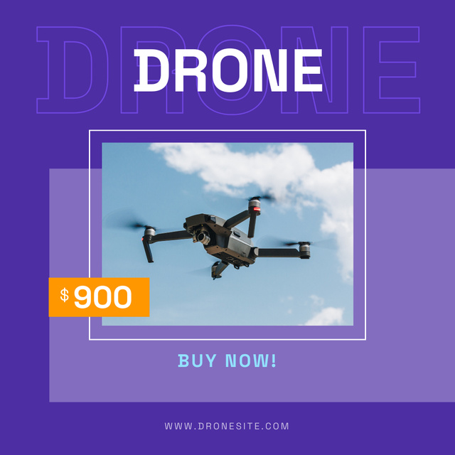 Drone Flying in Sky Instagram Design Template