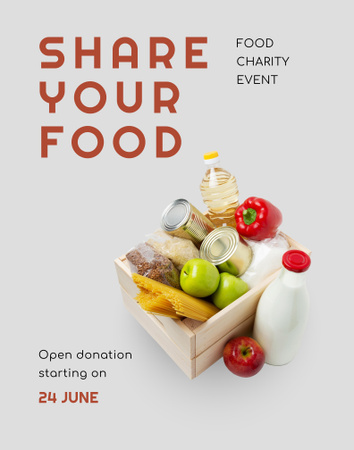 Food Charity Event Poster 22x28in Design Template