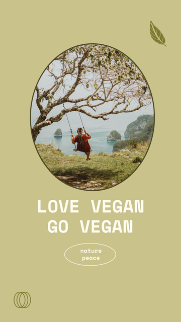 Modèle de visuel Vegan Lifestyle Concept with Girl in Summer Hat - Instagram Story