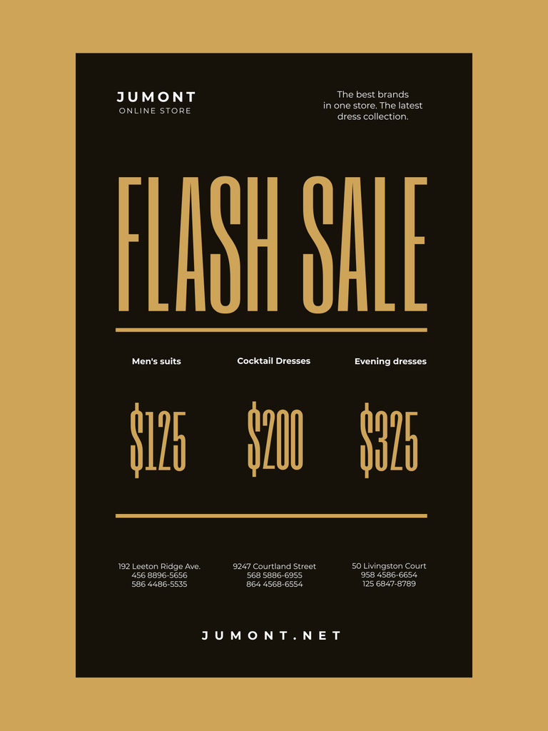 Awesome Clothes Store Sale Offer on Black Poster 36x48in Šablona návrhu