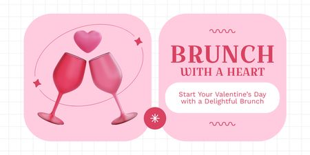 Designvorlage Valentinstag-Brunch-Einladung für Twitter
