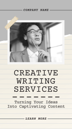 Inventive Writing Service With Slogan Promotion Instagram Storyデザインテンプレート