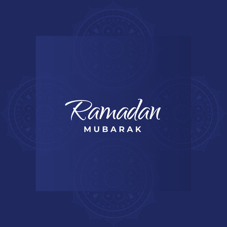 Holy Month of Ramadan Greeting on Blue Instagram Design Template