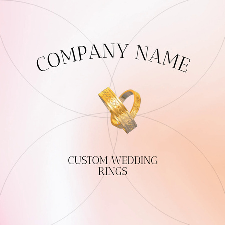Ontwerpsjabloon van Animated Logo van Aangepaste ringen voor huwelijksaanbieding