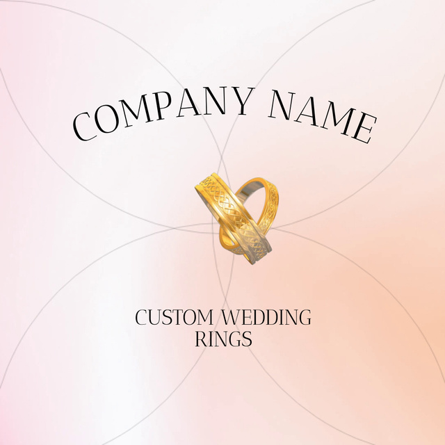 Wedding Agency Logo Design With Rings Royalty Free Vector