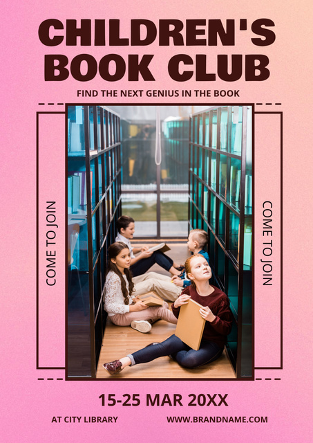 Ontwerpsjabloon van Poster van Childrens' Book Club Ad