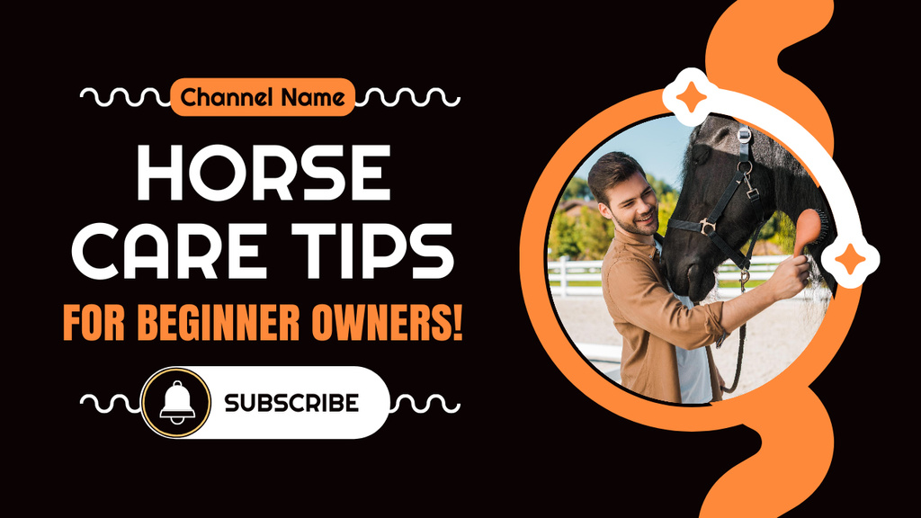 Designvorlage Horse Care Tips for Beginner Owners für Youtube Thumbnail